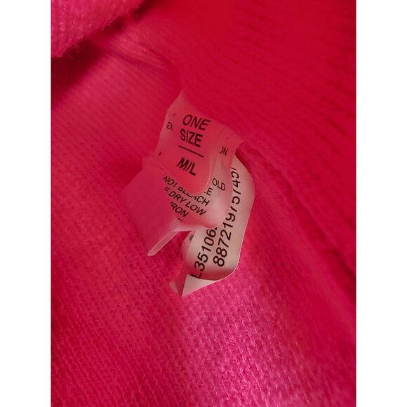 ZeroXposur Pink & Black Striped Pom-Pom Beanie One Size 100% Acrylic Winter Hat - Picture 4 of 7